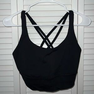 Lululemon Energy Longline Sports Bra, Size 10, Black